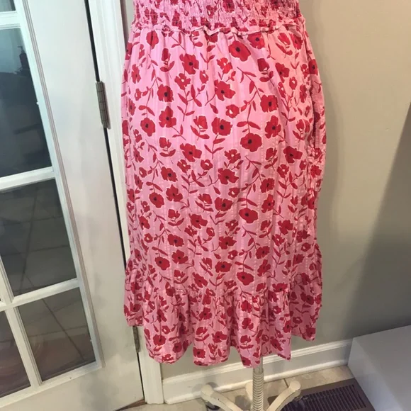 Vineyard Vines 🌸 Rock Rose 🌹 floral smocked MIDI pockets dress - Picture 9 of 16